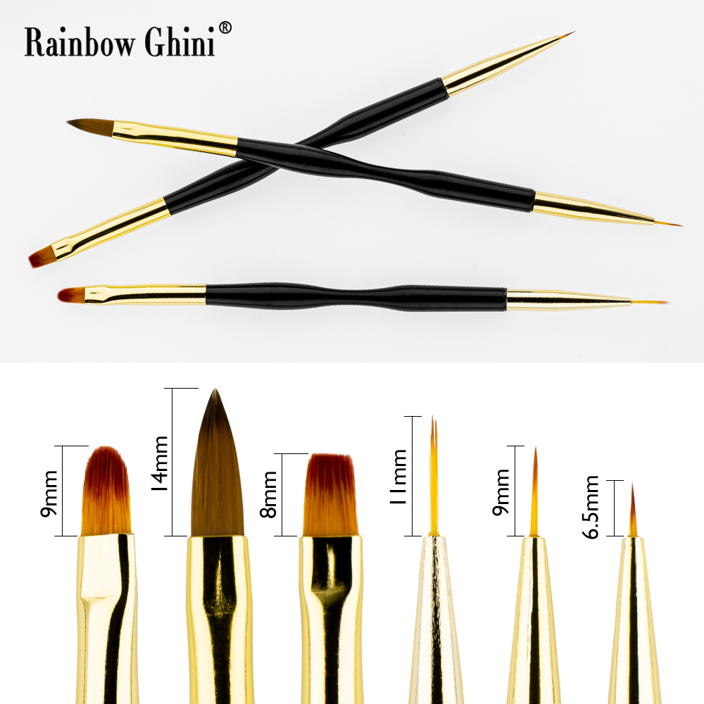 Rainbow Ghini 3Pcs/Set Dual He - Detailing Brush Set review and price