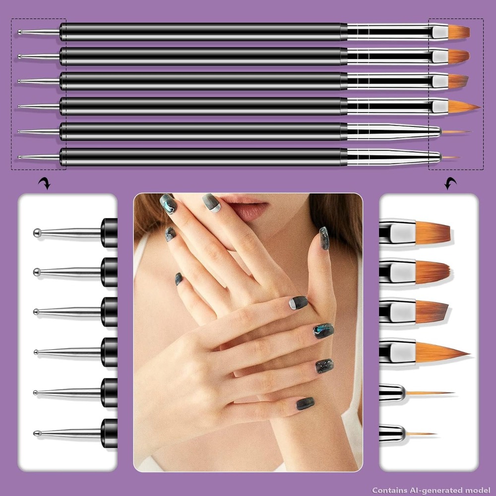 Double Ended Nail Art Dotting  - Detailing Brush Set review and price